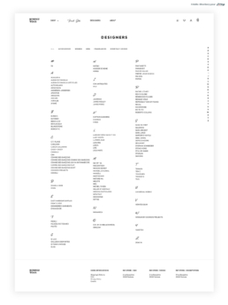Page Listing designers – refonte RDV Store